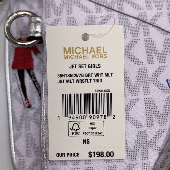 MICHAEL KORS JET SET GIRLS MULTIFUNCTIONAL WRISTLET TRIO BRIGHT WHITE MULTI - Picture 2 of 16